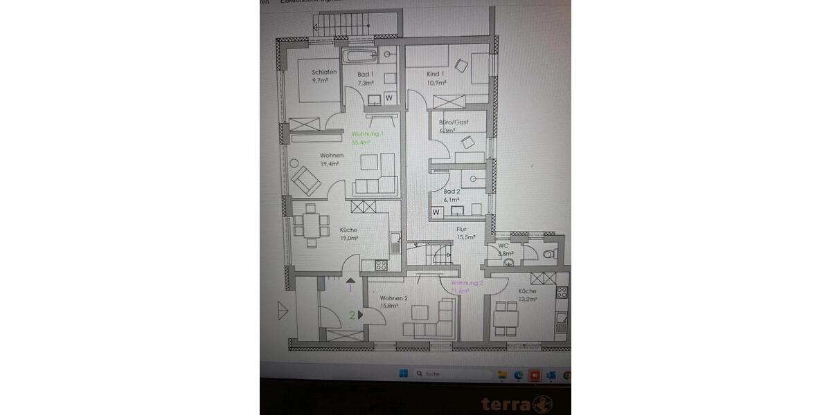 Etagenwohnung Heilsbronn - 6 Zimmer, 133 m&sup2;, 1.400&euro; | Angebot:25962908