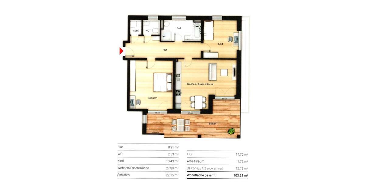 Einfamilienhaus Nürnberg Eberhardshof - 3.5 Zimmer, 103 m&sup2;, 1.700&euro; | Angebot:26561835