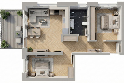 Wohnung Feucht - 3 Zimmer, 61 m&sup2;, 1.030&euro; | Angebot:25289037