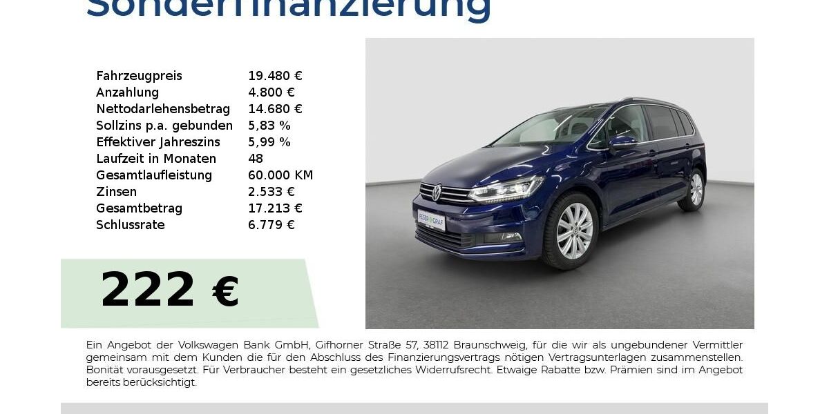 VW Touran 95.290 km 19.480 &euro; Cadolzburg 90556