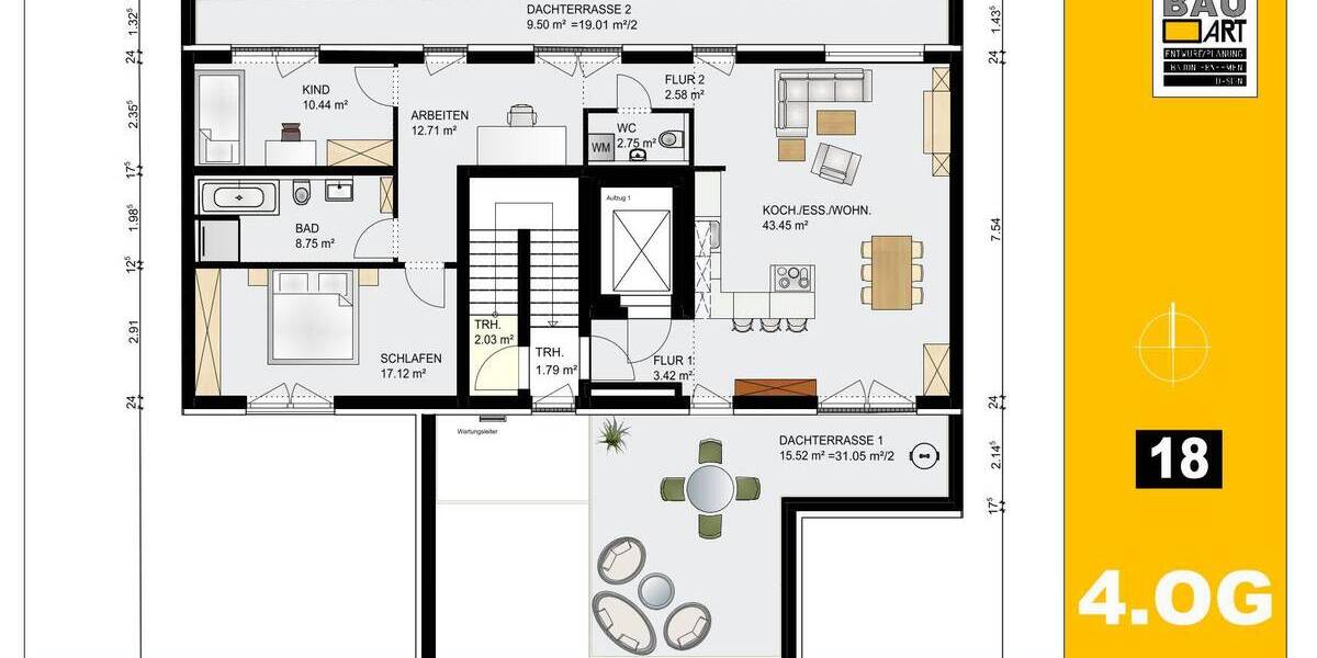 Etagenwohnung Nürnberg St Peter - 3 Zimmer, 126 m&sup2;, 825.500&euro; | Angebot:25696153