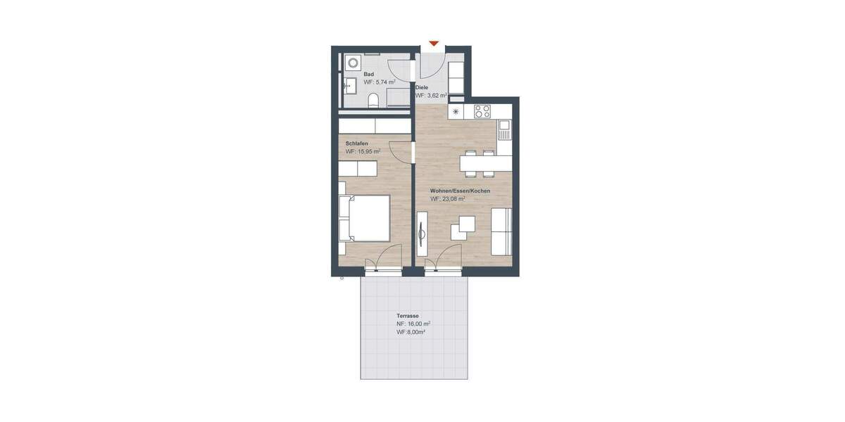 Terrassenwohnung Röthenbach an der Pegnitz Röthenbach - 2 Zimmer, 56 m&sup2;, 329.923&euro; | Angebot:25864436