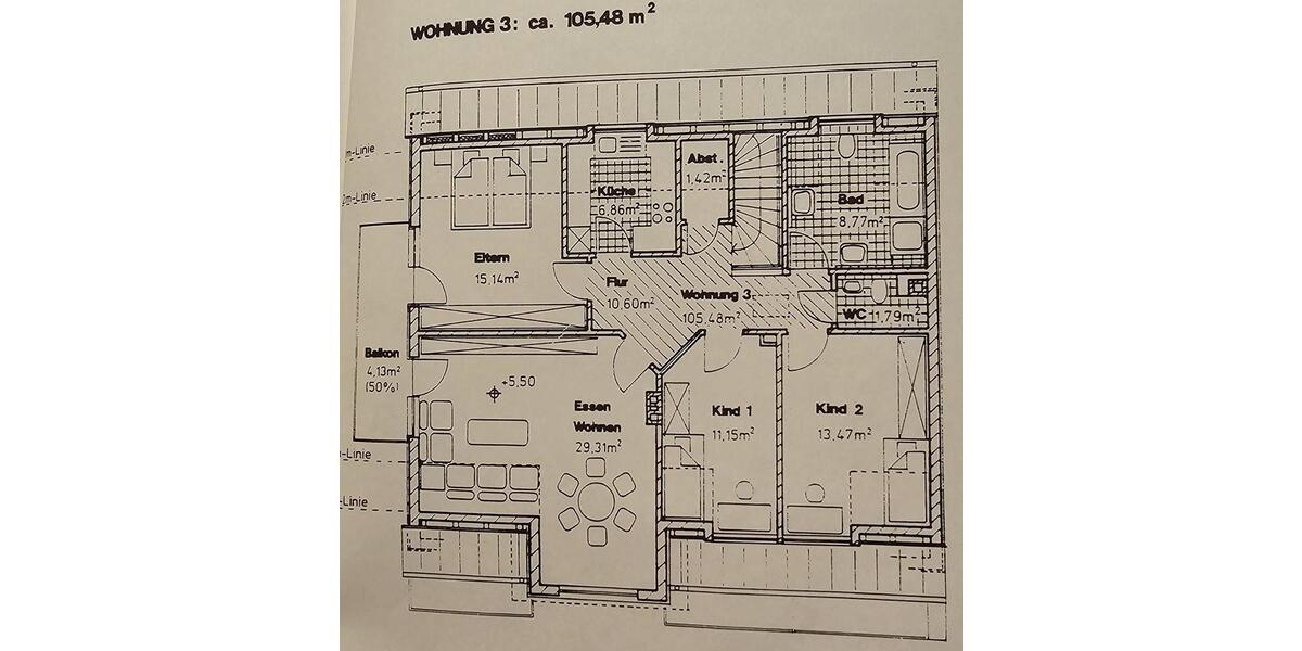 Dachgeschoßwohnung Nürnberg Eibach - 4 Zimmer, 105 m&sup2;, 399.000&euro; | Angebot:24869445