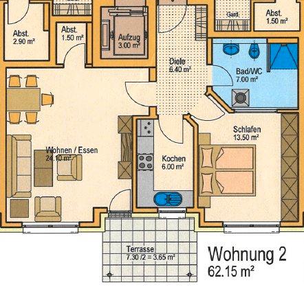 Erdgeschoßwohnung Igensdorf - 2 Zimmer, 62 m&sup2;, 279.000&euro; | Angebot:27021355