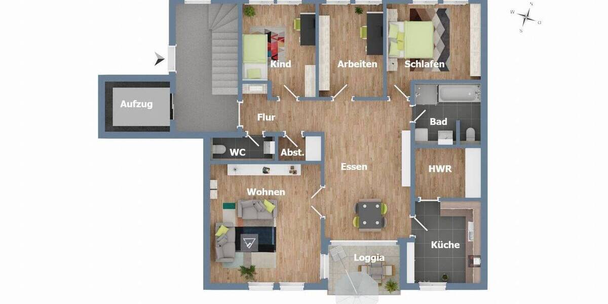 Etagenwohnung Nürnberg St Johannis - 5 Zimmer, 104 m&sup2;, 685.000&euro; | Angebot:25937673