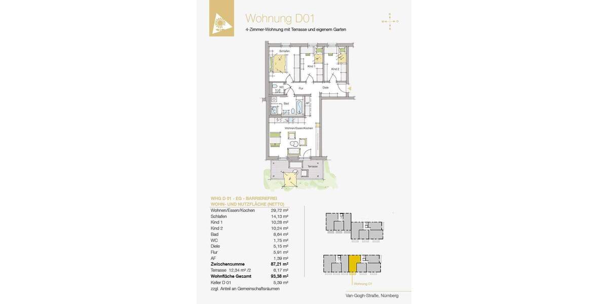 Etagenwohnung Nürnberg Herpersdorf - 4 Zimmer, 93 m&sup2;, 502.486&euro; | Angebot:25929194