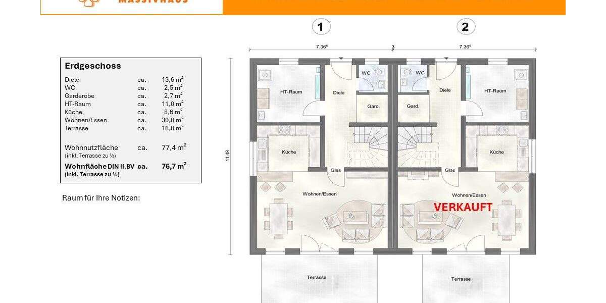 Doppelhaushälfte Eckental Brand - 5 Zimmer, 174 m&sup2;, 678.000&euro; | Angebot:25676402