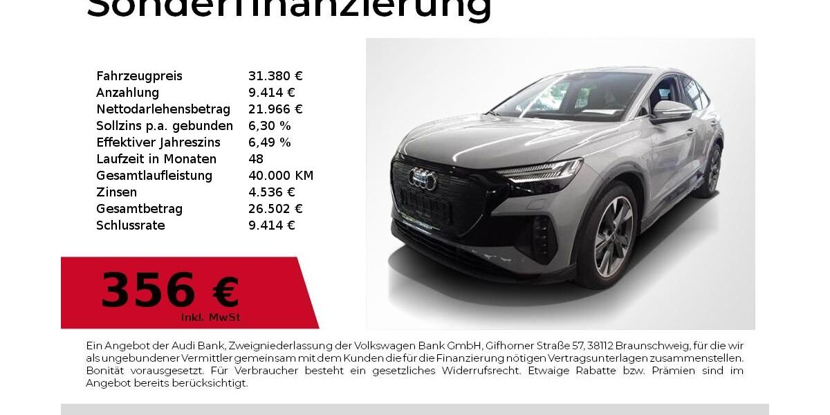 Audi Q4 e-tron 45.800 km 31.380 &euro; Nürnberg 90411