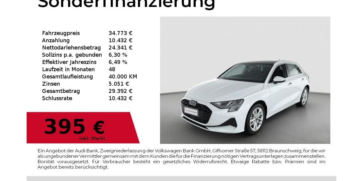 Audi A3 9.800 km 33.280 &euro; Nürnberg 90411