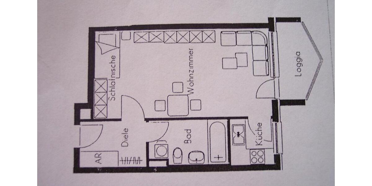 Etagenwohnung Nürnberg Sankt Leonhard - 1 Zimmer, 37 m&sup2;, 570&euro; | Angebot:25057061