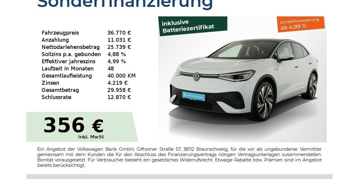 VW ID.5 12.550 km 34.980 &euro; Nürnberg 90441
