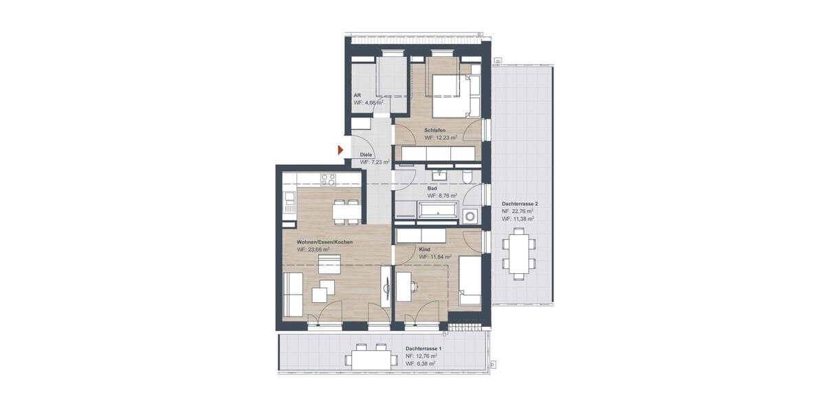 Etagenwohnung Röthenbach an der Pegnitz Röthenbach - 3 Zimmer, 86 m&sup2;, 504.540&euro; | Angebot:25879197