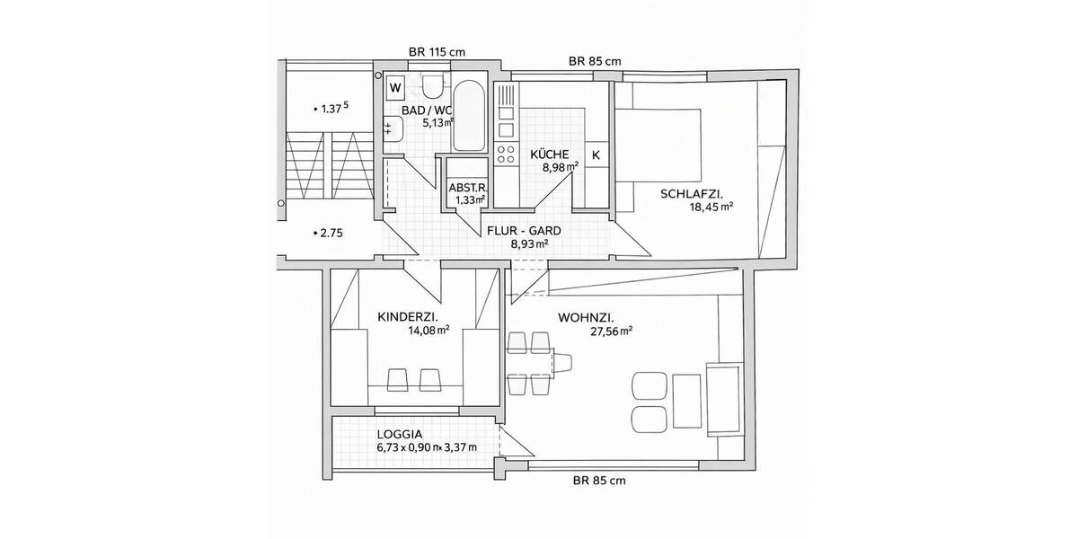 Etagenwohnung Herzogenaurach - 3 Zimmer, 86 m&sup2;, 395.000&euro; | Angebot:26053680