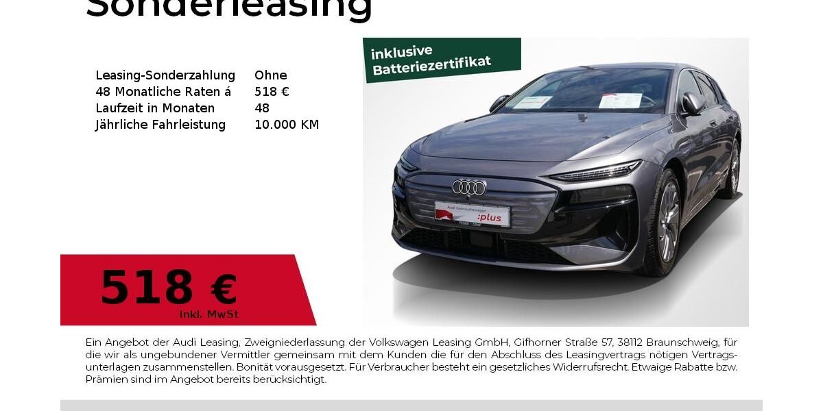 Audi A6 e-tron 6.850 km 53.940 &euro; Erlangen 91058