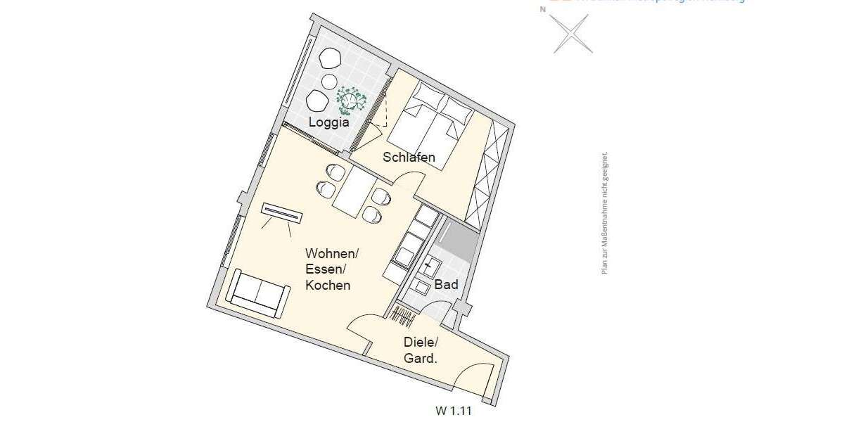 Etagenwohnung Nürnberg Herrnhütte - 2 Zimmer, 51 m&sup2;, 307.334&euro; | Angebot:18308978