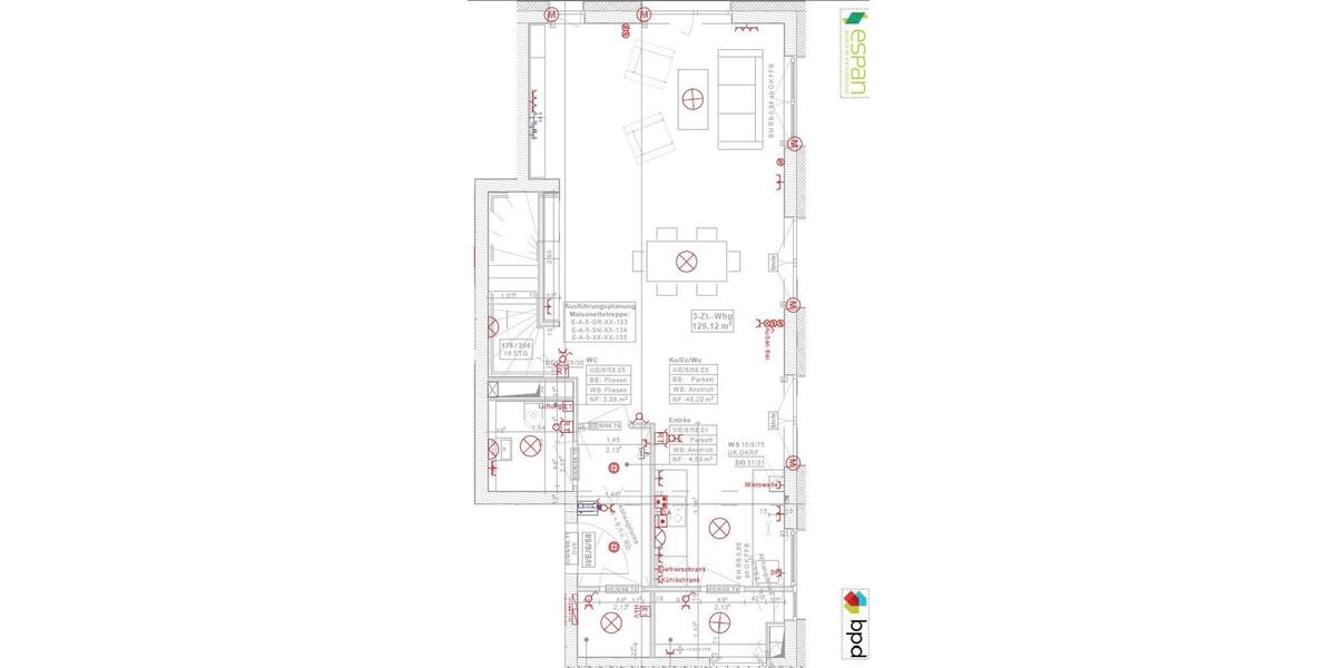 Etagenwohnung Fürth Bislohe - 4 Zimmer, 129 m&sup2;, 2.130&euro; | Angebot:26413587
