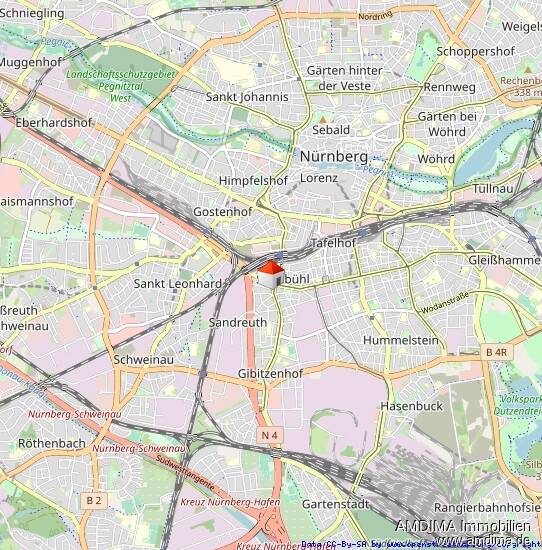 Etagenwohnung Nürnberg Steinbühl - 2 Zimmer, 60 m&sup2;, 580&euro; | Angebot:26656956