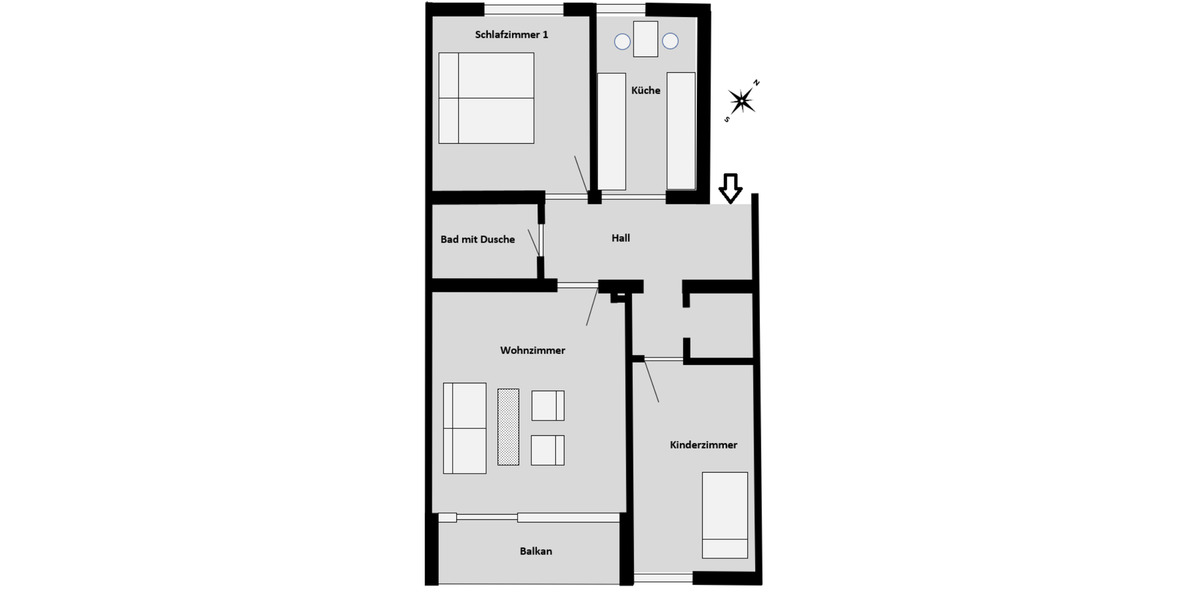 Etagenwohnung Nürnberg Erlenstegen - 3 Zimmer, 77 m&sup2;, 1.156&euro; | Angebot:25655354
