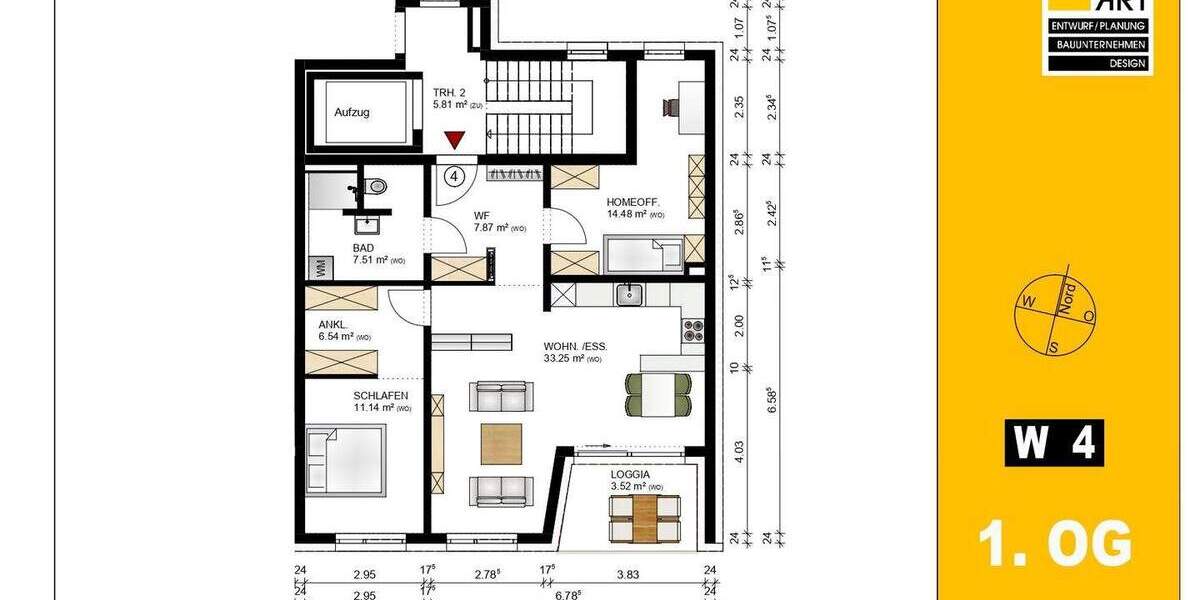 Etagenwohnung Fürth Südstadt - 3 Zimmer, 84 m&sup2;, 553.000&euro; | Angebot:25910774