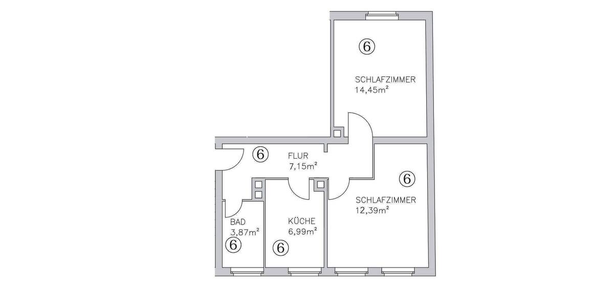 Etagenwohnung Nürnberg Wöhrd - 2 Zimmer, 194.000&euro; | Angebot:26826114