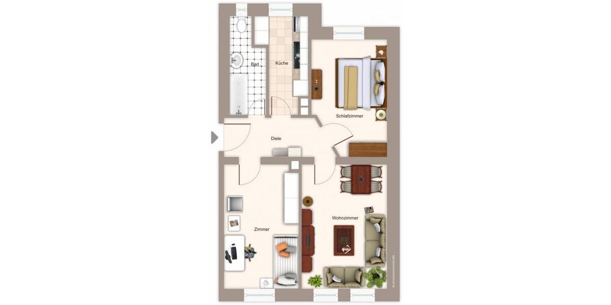 Etagenwohnung Nürnberg Eberhardshof - 3 Zimmer, 60 m&sup2;, 695&euro; | Angebot:25802686