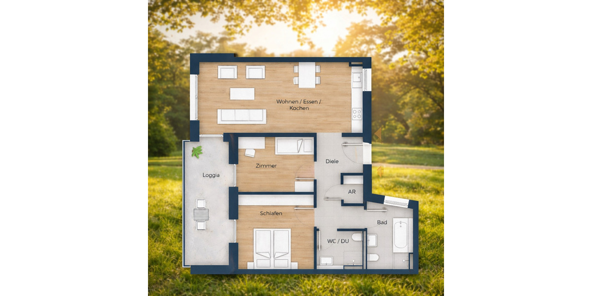 Terrassenwohnung Nürnberg Großreuth h d Veste - 3 Zimmer, 83 m&sup2;, 631.508&euro; | Angebot:25985119