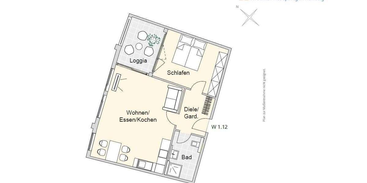 Etagenwohnung Nürnberg Herrnhütte - 2 Zimmer, 60 m&sup2;, 363.715&euro; | Angebot:18308977