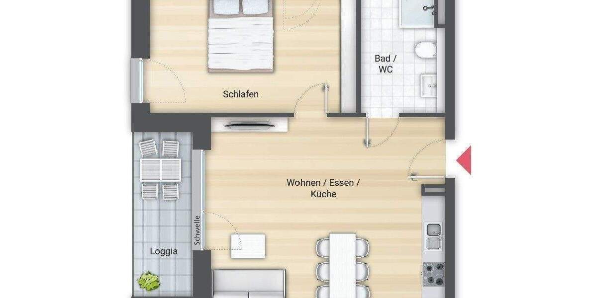 Etagenwohnung Fürth Innenstadt - 2 Zimmer, 52 m&sup2;, 819&euro; | Angebot:25970581