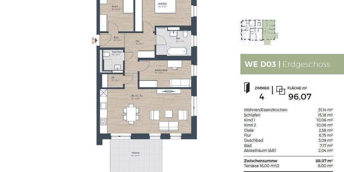 Etagenwohnung Nürnberg Großgründlach - 4 Zimmer, 96 m&sup2;, 666.000&euro; | Angebot:26065406