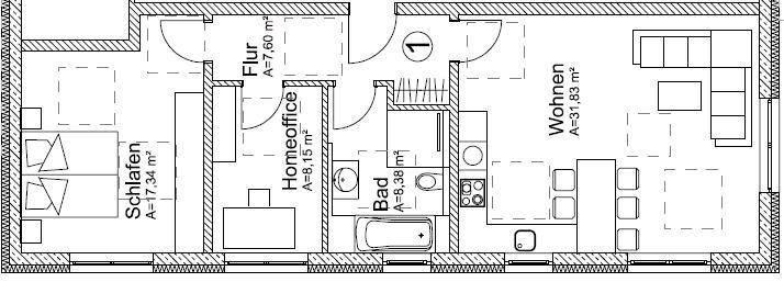 Etagenwohnung Igensdorf - 3 Zimmer, 78 m&sup2;, 1.200&euro; | Angebot:26506559