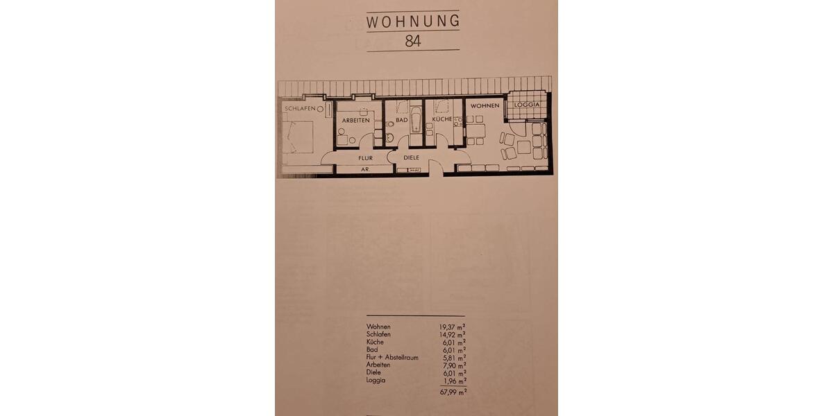 Dachgeschoßwohnung Fürth Altstadt - 2.5 Zimmer, 68 m&sup2;, 248.000&euro; | Angebot:25986517