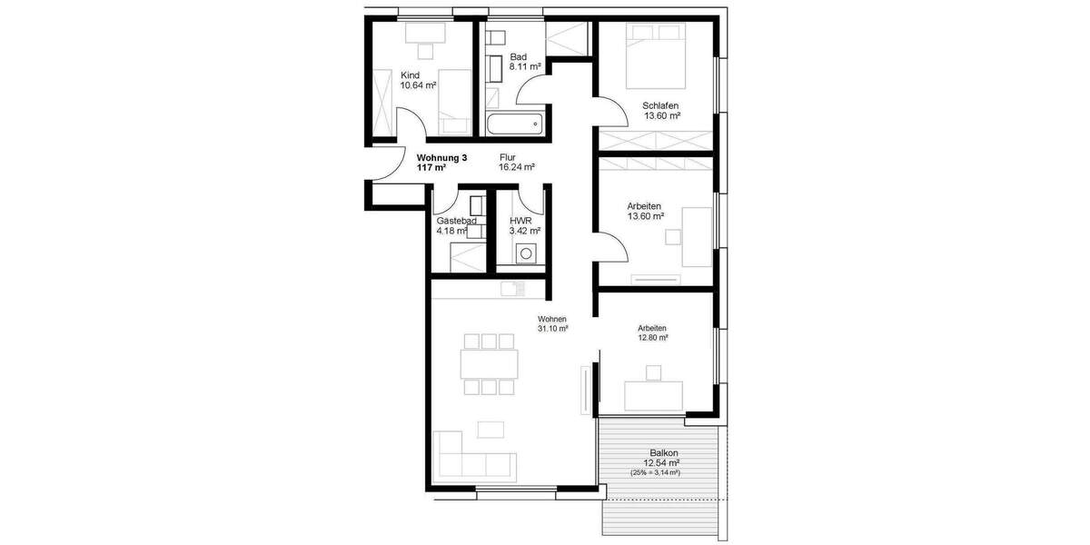 Etagenwohnung Nürnberg Laufamholz - 5 Zimmer, 850.000&euro; | Angebot:25769967