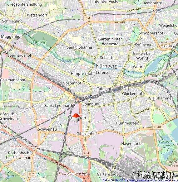 Etagenwohnung Nürnberg / Südwestliche Außenstadt Sandreuth - 2 Zimmer, 53 m&sup2;, 159.000&euro; | Angebot:25728767