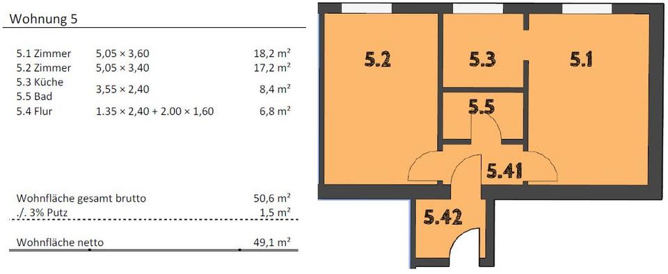 Etagenwohnung Fürth Südstadt - 2 Zimmer, 50 m&sup2;, 148.500&euro; | Angebot:26823808