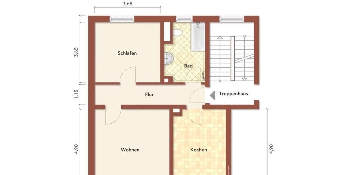 Etagenwohnung Nürnberg Gibitzenhof - 2 Zimmer, 58 m&sup2;, 218.000&euro; | Angebot:25982376