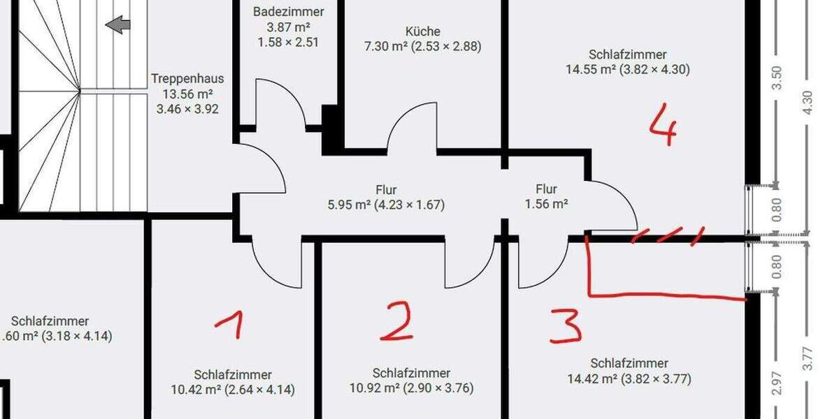 Etagenwohnung Erlangen Sieglitzhof - 4 Zimmer, 15 m&sup2;, 390&euro; | Angebot:25787246