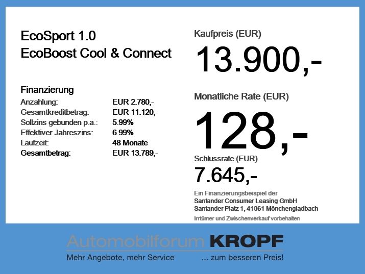 Ford EcoSport 31.644 km 13.900 &euro; Nürnberg 90411