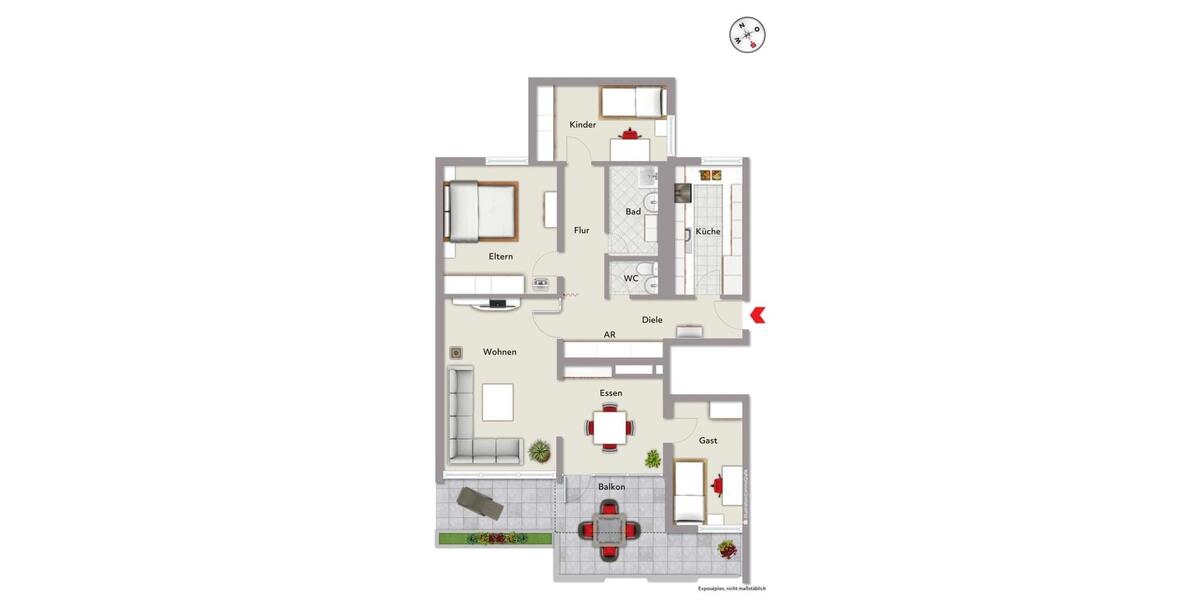 Dachgeschoßwohnung Nürnberg Gaismannshof - 4.5 Zimmer, 127 m&sup2;, 1.550&euro; | Angebot:25143413