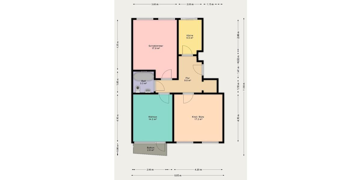 Etagenwohnung Nürnberg Gibitzenhof - 3 Zimmer, 69 m&sup2;, 840&euro; | Angebot:25883186