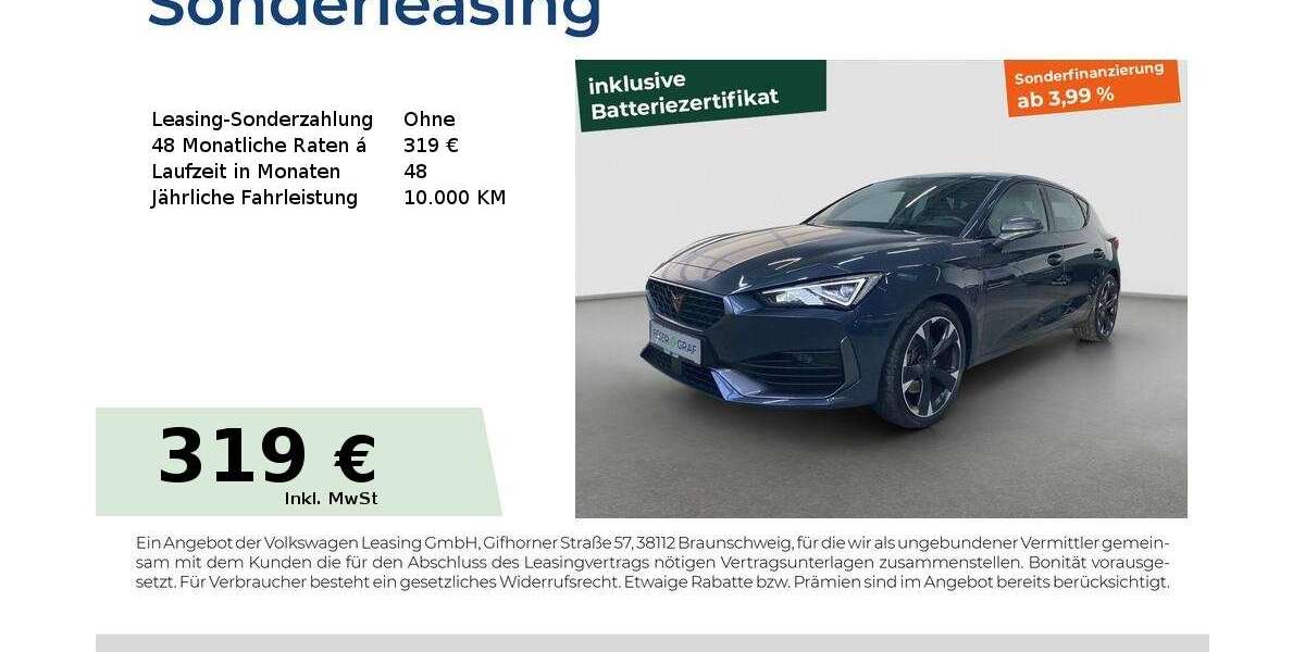 Cupra Leon 32.400 km 25.480 &euro; Fürth 90763