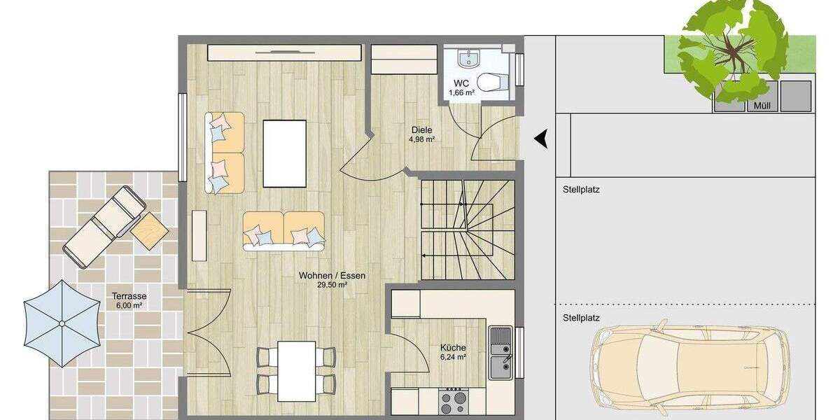 Reihenmittelhaus Feucht - 4 Zimmer, 125 m&sup2;, 520.000&euro; | Angebot:25751201