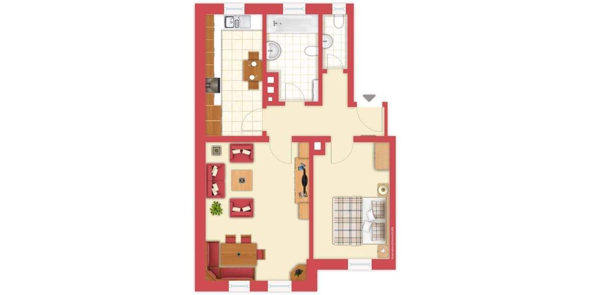 Etagenwohnung Nürnberg St Johannis - 2 Zimmer, 61 m&sup2;, 795&euro; | Angebot:25697768