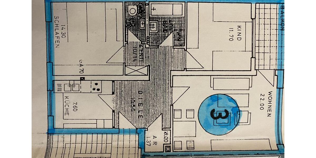 Etagenwohnung Fürth Bislohe - 3 Zimmer, 78 m&sup2;, 1.100&euro; | Angebot:25918697