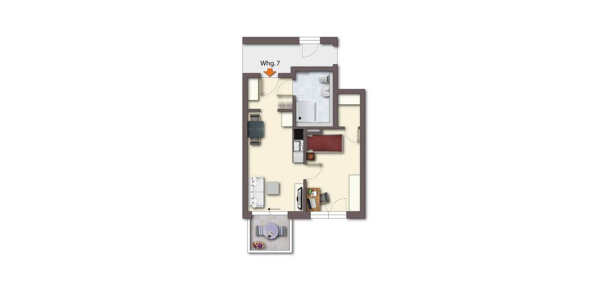 Etagenwohnung Erlangen Tennenlohe - 2 Zimmer, 44 m&sup2;, 296.900&euro; | Angebot:25676757