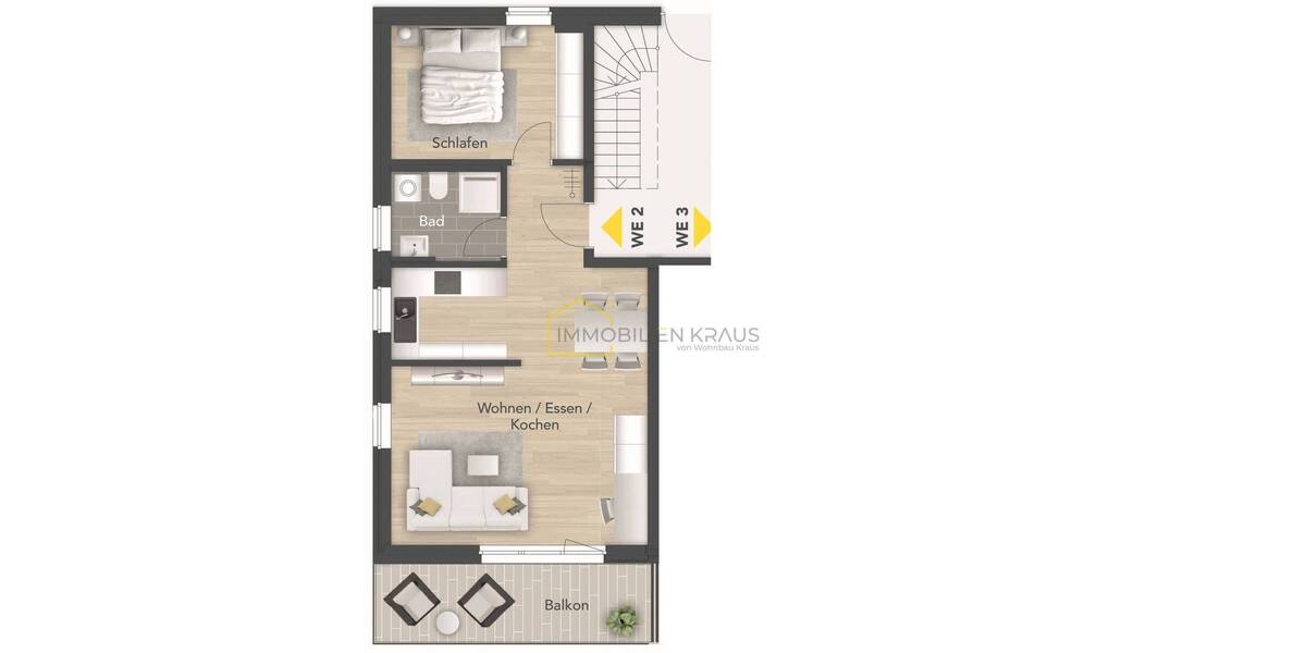 Etagenwohnung Erlangen / Bruck Bruck - 2 Zimmer, 58 m&sup2;, 1.140&euro; | Angebot:26439302
