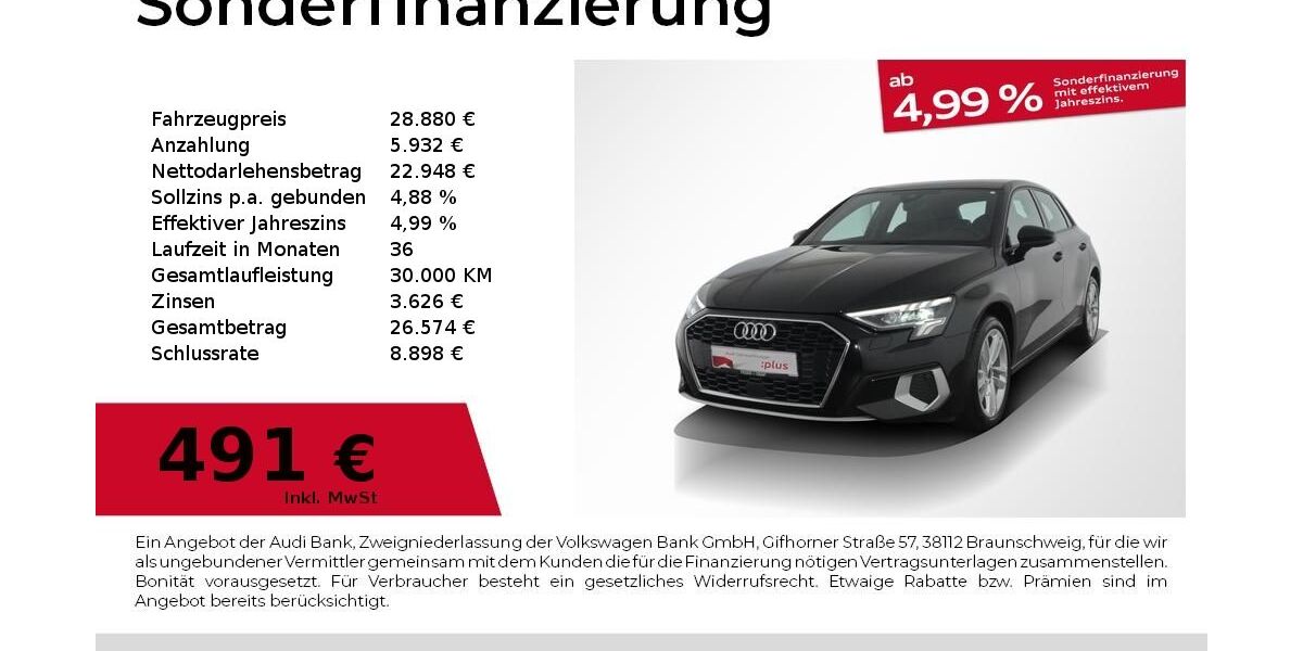 Audi A3 34.649 km 29.660 &euro; Nürnberg 90441
