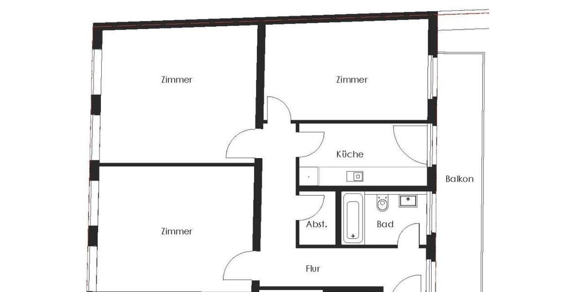 Etagenwohnung Nürnberg - 3 Zimmer, 87 m&sup2;, 1.045&euro; | Angebot:25792411