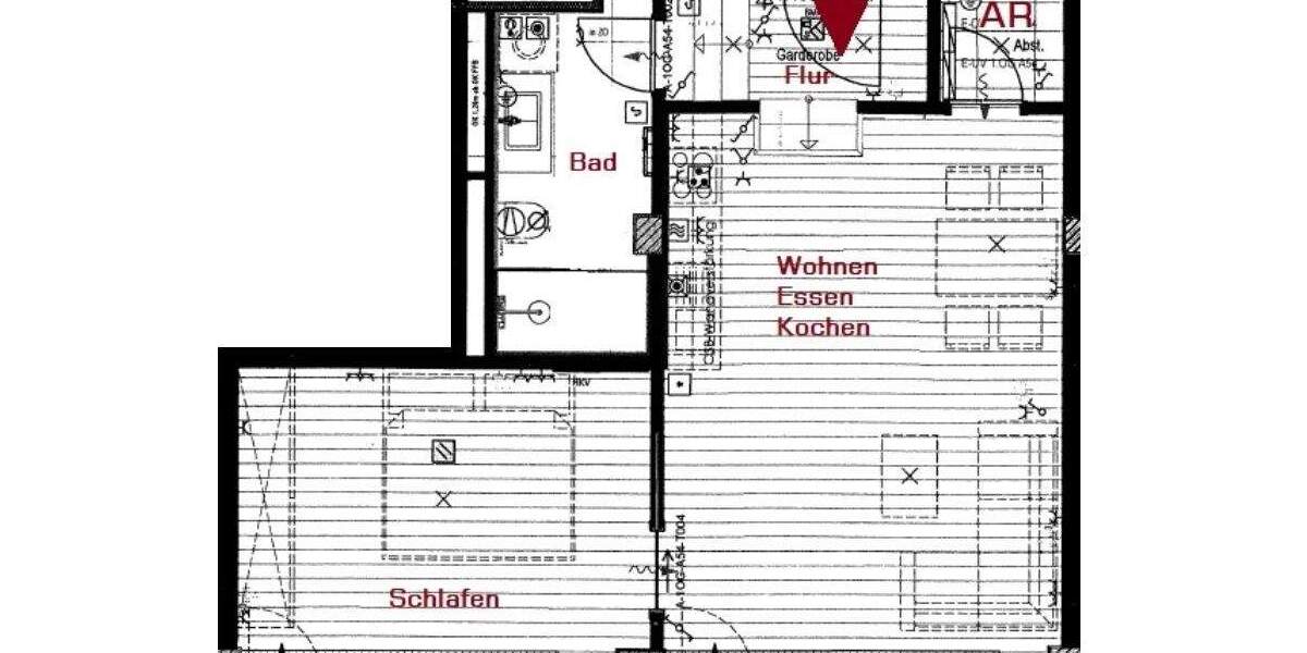 Etagenwohnung Nürnberg Veilhof - 2 Zimmer, 50 m&sup2;, 1.025&euro; | Angebot:25745641