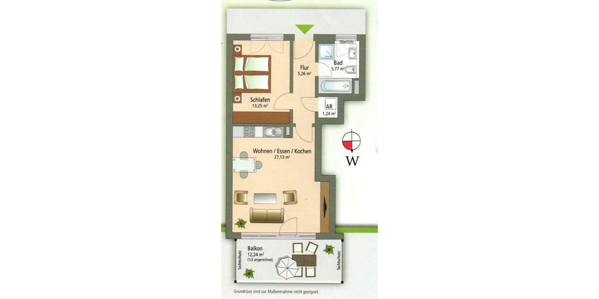 Etagenwohnung Erlangen Bruck - 2 Zimmer, 59 m&sup2;, 297.000&euro; | Angebot:26977861