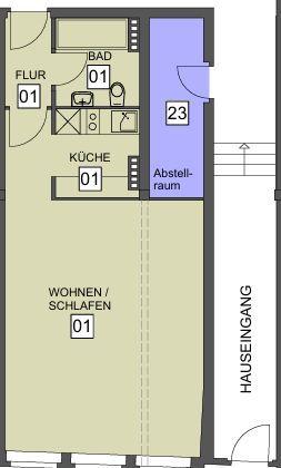 Etagenwohnung Nürnberg - 1 Zimmer, 45 m&sup2;, 799&euro; | Angebot:23782245